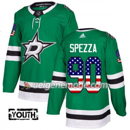 Kinder Eishockey Dallas Stars Trikot Jason Spezza 90 Adidas 2017-2018 Kelly Grün USA Flag Fashion Authentic